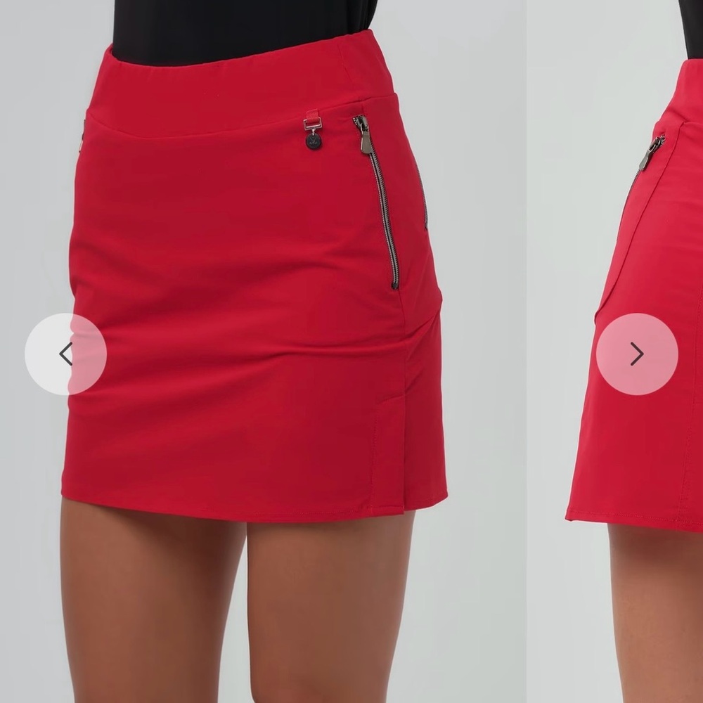 ANATOMIE Italy Suzzette Skort In Bold Red with Side Zipper Detail S